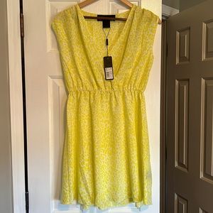 Kardashian Kollection Yellow Leopard Wrap Dress